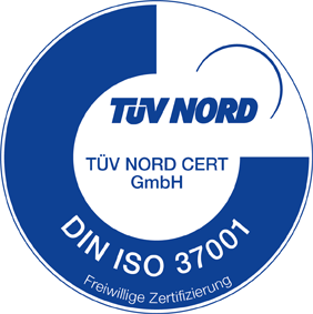 Prüfzeichen ISO 37001 TÜV NORD Prüfzeichen ISO 37001 TÜV NORD