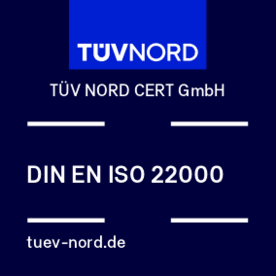 TÜV NORD Prüfzeichen für ISO 22000
