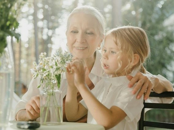Grandmother with granddaughter