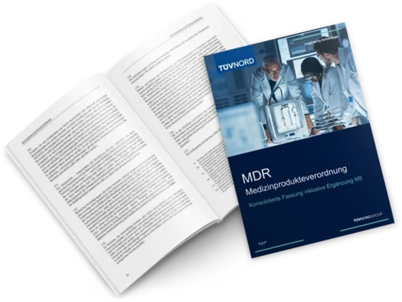 Das Mockup zeigt das MDR-Booklet von TÜV NORD Das Mockup zeigt das MDR-Booklet von TÜV NORD