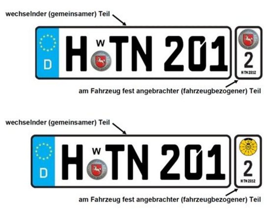 Wechselkennzeichen mit gemeinsamer und fahrzeugbezogener Teil
