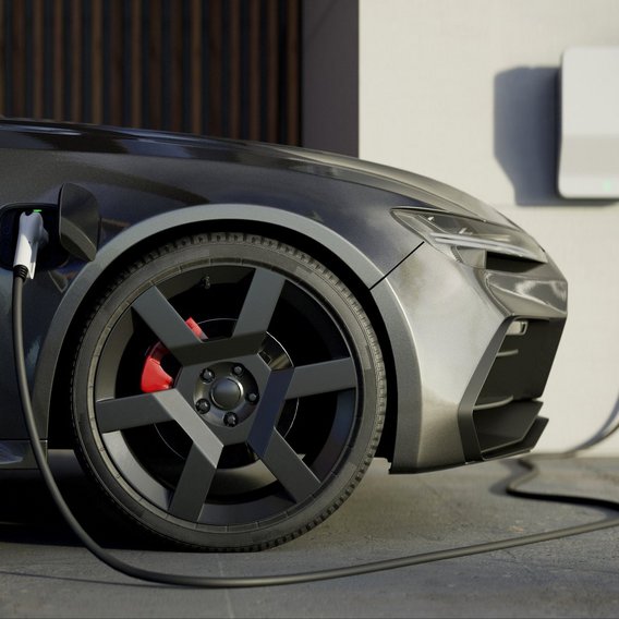 Elektroauto wird an einer Wallbox aufgeladen