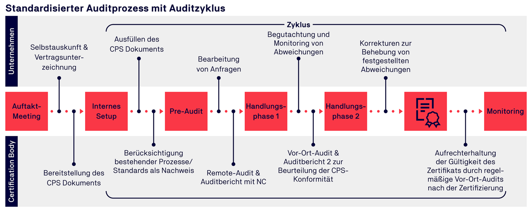 Die Grafik zeigt den Cera4in1 Auditprozess