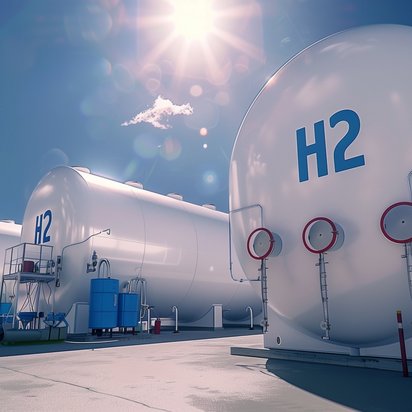 Wasserstoffspeicher in einer industriellen H₂-Anlage