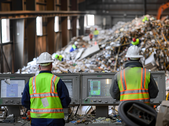 Industriemitarbeitende in Müllverbrennungsanlage - Teaserbild ISO 14001: Zertifizierung für Betreiber von Abfallverbrennungsanlagen