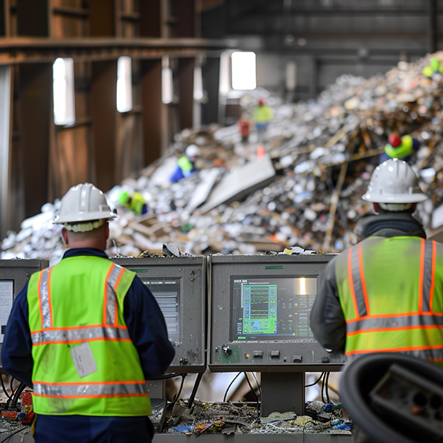 Industriemitarbeitende in Müllverbrennungsanlage - Teaserbild ISO 14001: Zertifizierung für Betreiber von Abfallverbrennungsanlagen