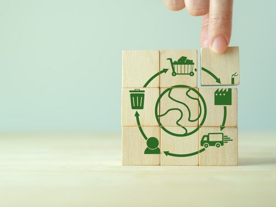 A life cycle analysis (LCA) concept that represents the entire environmental footprint of a product from production to disposal.