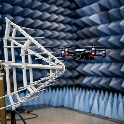 Drohne im EMV Labor (KI generiert)