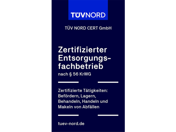 Prüfzeichen Zertifizierter Entsorgungsfachbetrieb