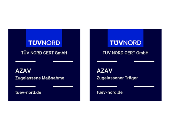 Prüfzeichen AZAV zugelassene Träger und Maßnahmen