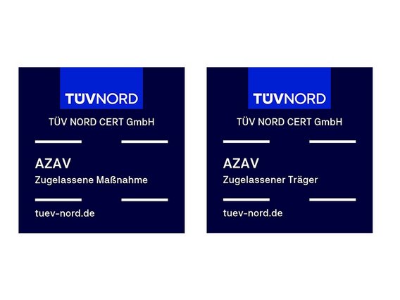 Prüfzeichen AZAV zugelassene Träger und Maßnahmen