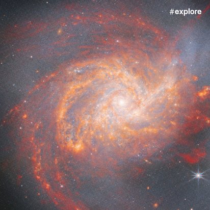 Eine Darstellung des Urknalls auf schwarzem Hintergrund, mit gelben und orangen Lichtern und unzähligen Sternen.