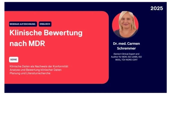 Thumbnail: Webinar "Klinische Bewertung nach MDR"