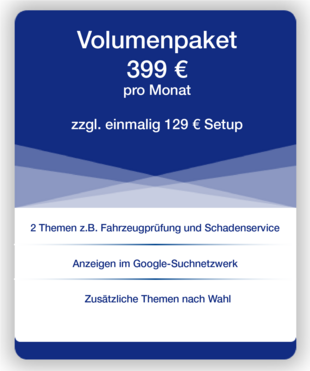 Volumenpaket Google AdWords Google AdWords Volumen-Paket
