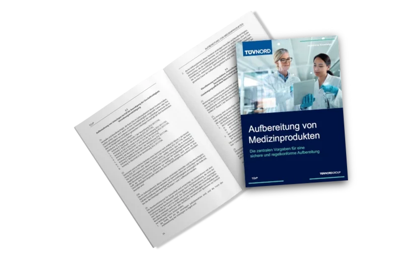 Booklet Mock-up: Aufbereitung von Medizinprodukten
