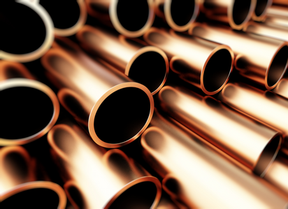 Rohre aus einem Werkstoff gestapelt