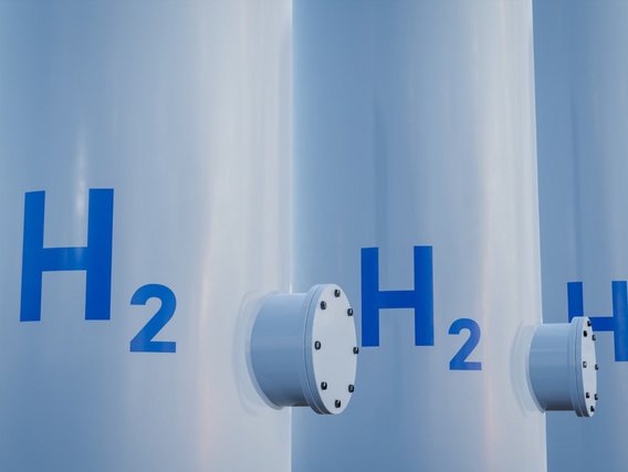 Three modern hydrogen tanks for renewable energy