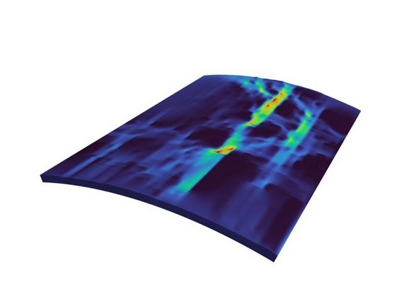 3D-Visualisierung eines digitalen Zwillings von Pipeline- oder Leitungsinfrastruktur mit farbcodierten Datenverläufen